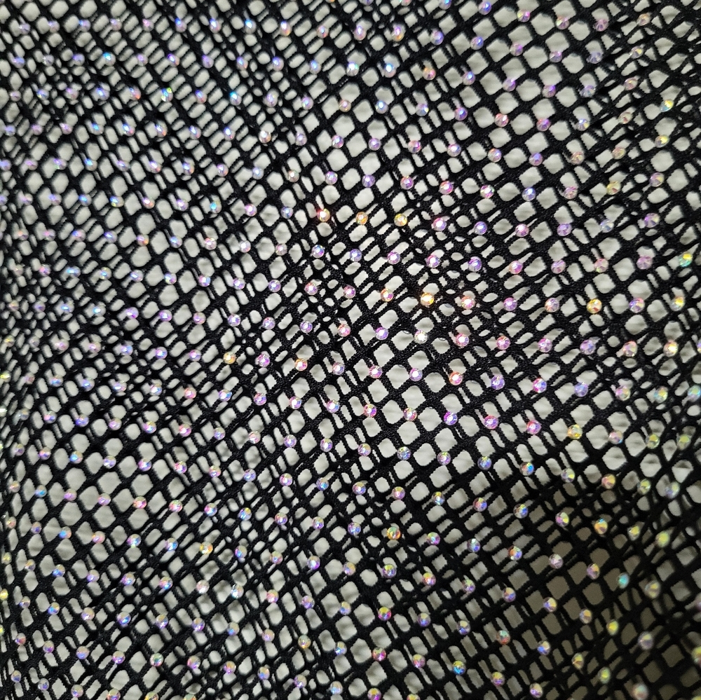 Mesh Top With Rhinestones - Picture 2 of 2